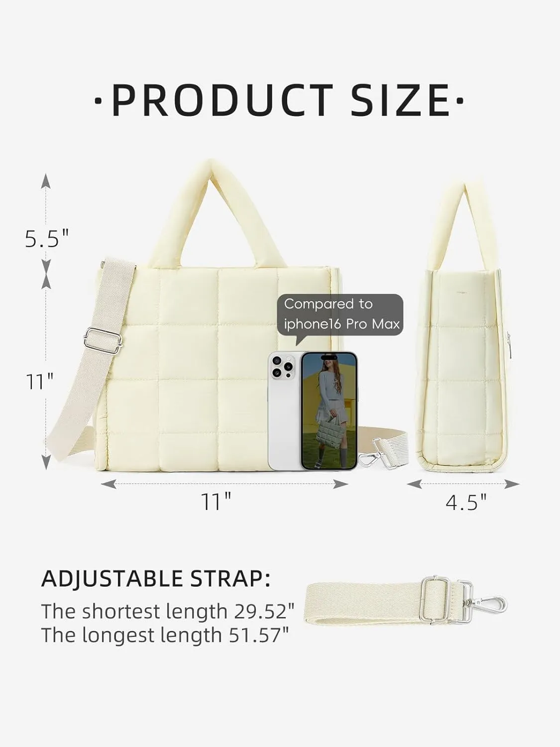 WESTBRONCO Puffer Crossbody Bags for Women Quilted Tote Bag Puffy Weekender Overnight Bag Nylon Shoulder Handbag