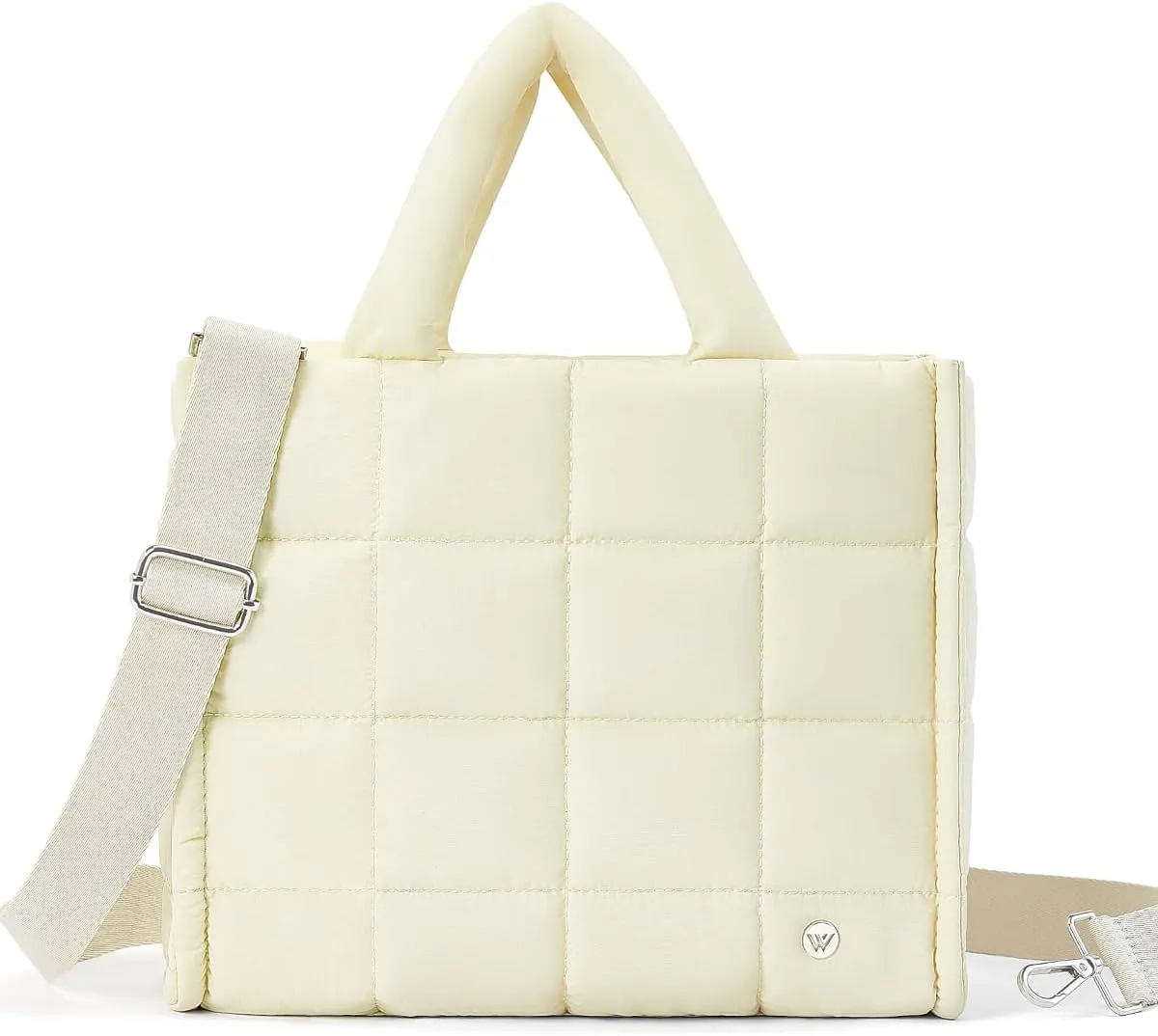 WESTBRONCO Puffer Crossbody Bags for Women Quilted Tote Bag Puffy Weekender Overnight Bag Nylon Shoulder Handbag