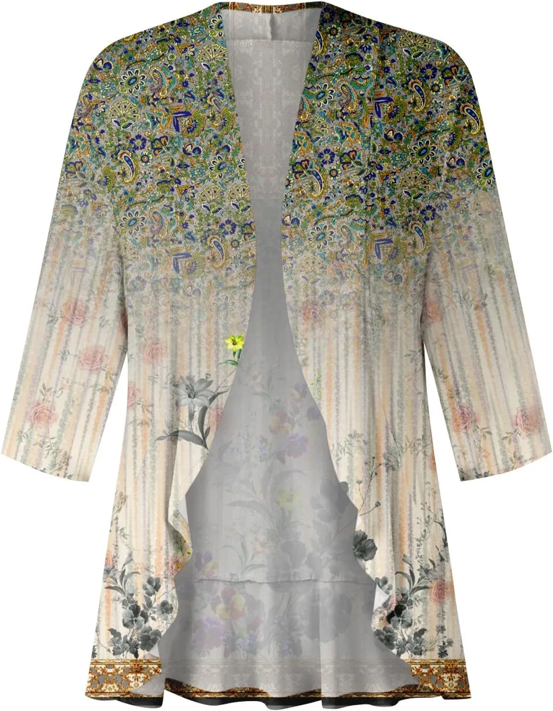 Western Aztec Cardigan for Women 3/4 Length Sleeve Lightweight Summer Cardigan Light Womens Jacket Women's Cardigans