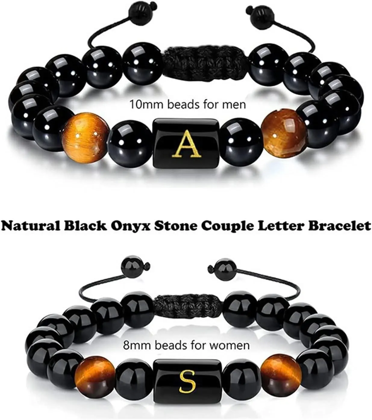 Western Bracelets, Woven Friendship Bracelets Crystal Alphabet Beaded Vintage Healing Jewelry for Mens Gifts