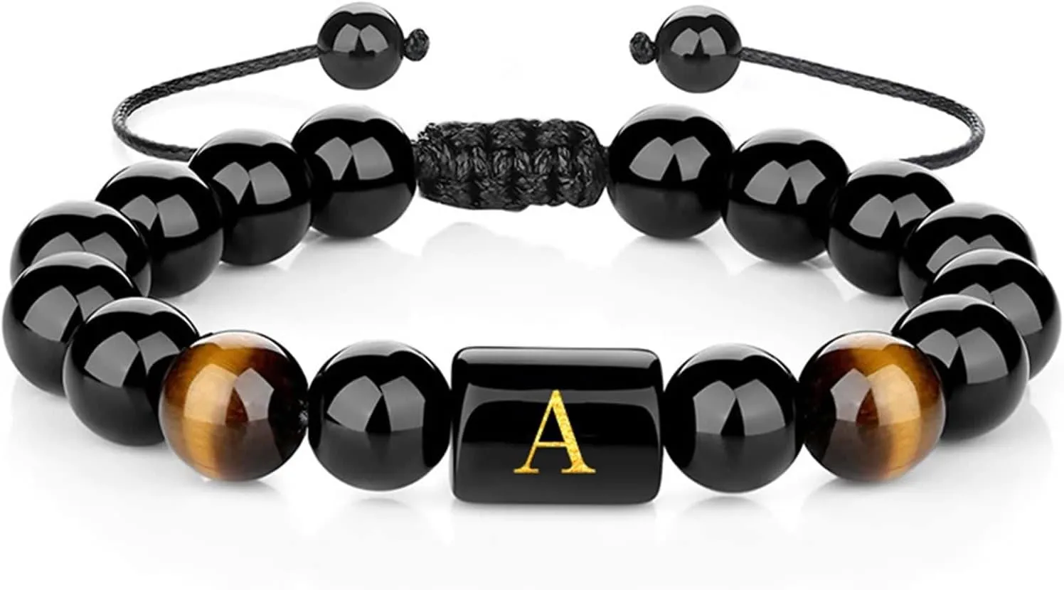 Western Bracelets, Woven Friendship Bracelets Crystal Alphabet Beaded Vintage Healing Jewelry for Mens Gifts
