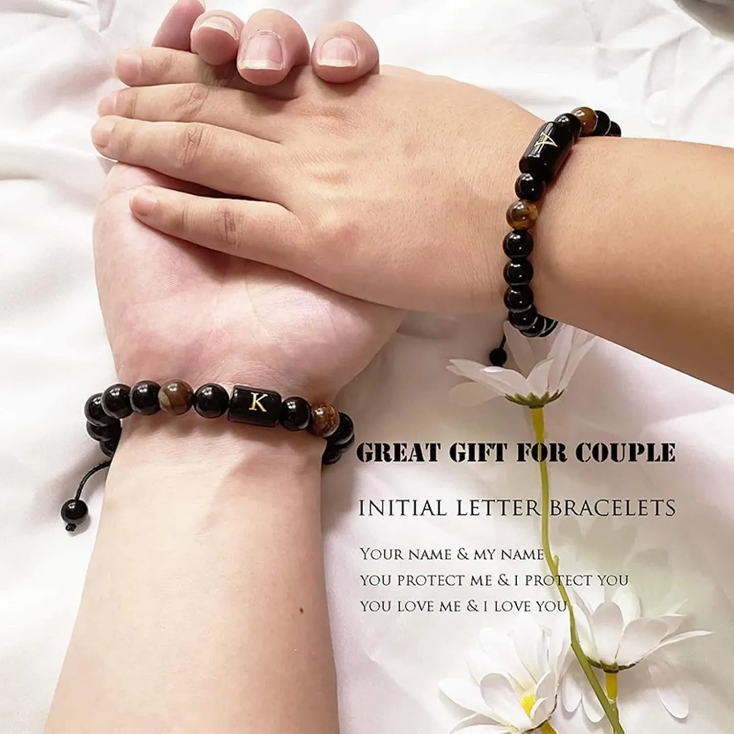Western Bracelets, Woven Friendship Bracelets Crystal Alphabet Beaded Vintage Healing Jewelry for Mens Gifts