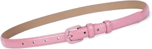 WHIPPY Women Skinny Leather Belt Thin Waist Jeans Belt for Pants in Pin Buckle Belt