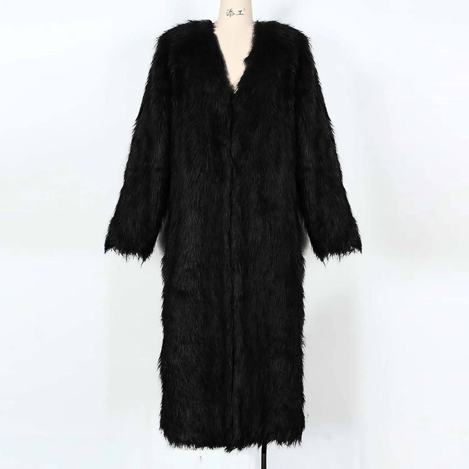 Winter Coats for Women Fashion Dressy Faux Fur Long Overcoat Open Front Warm Long Cardigan Fuzzy Sherpa Outfit
