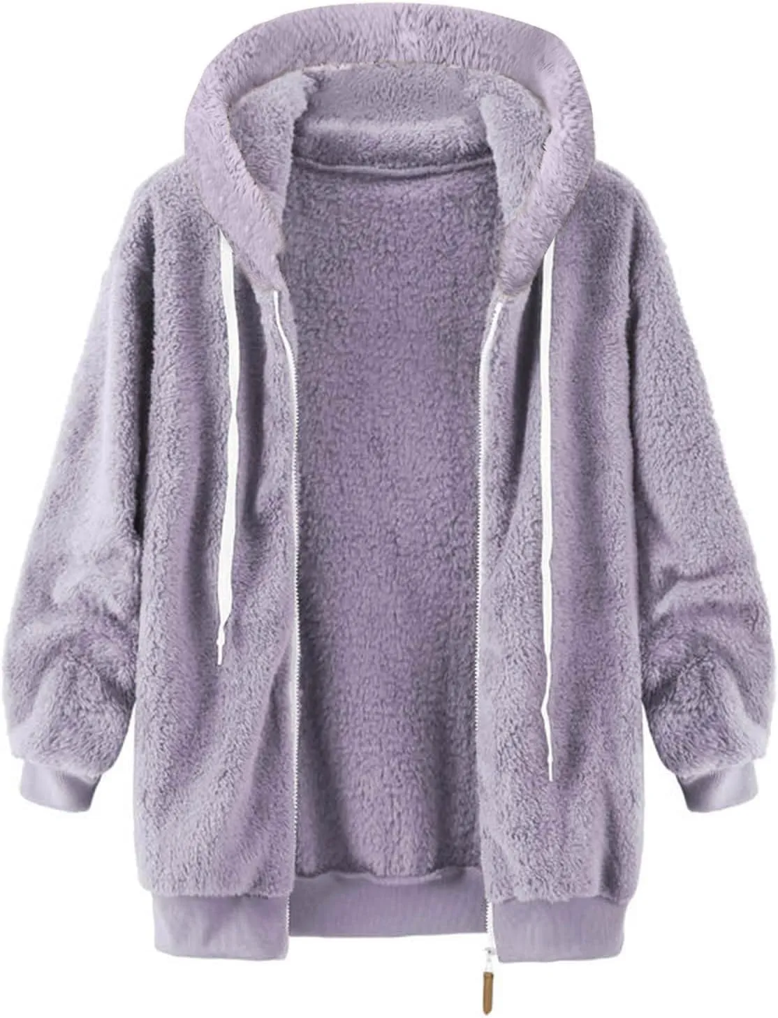 Winter Coats for Women Oversized Fuzzy Fleece Jacket Faux Fur Cardigan Coat Outwear Warm Teddy Coat Long Sleeve Hoodie