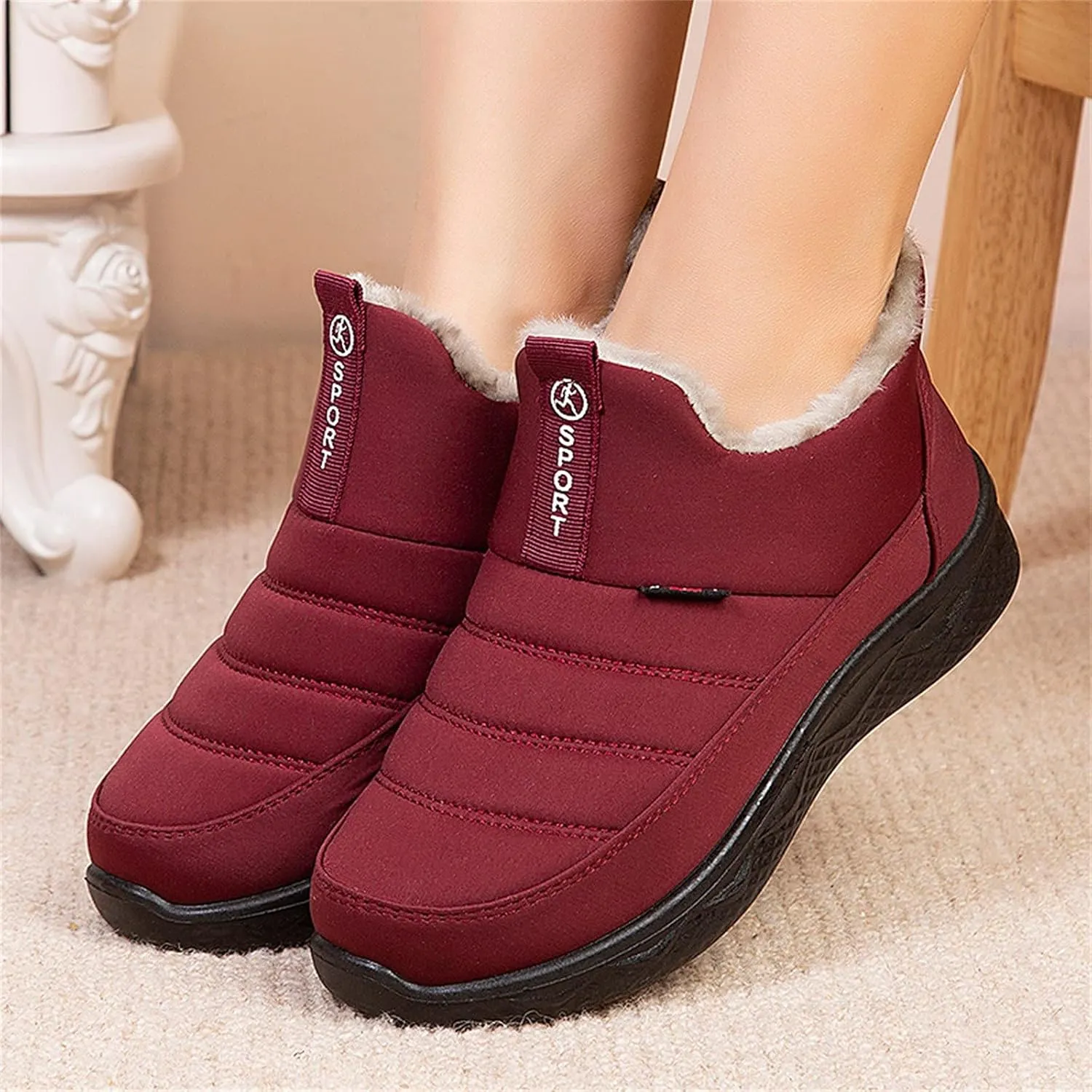 Winter Snow Boots for Women Zipper Orthopedic Snow Boots for Women Size 7 Waterproof Snow Boots Womens 11w Winter Women Boots Slip on Botas Invierno Para Mujer