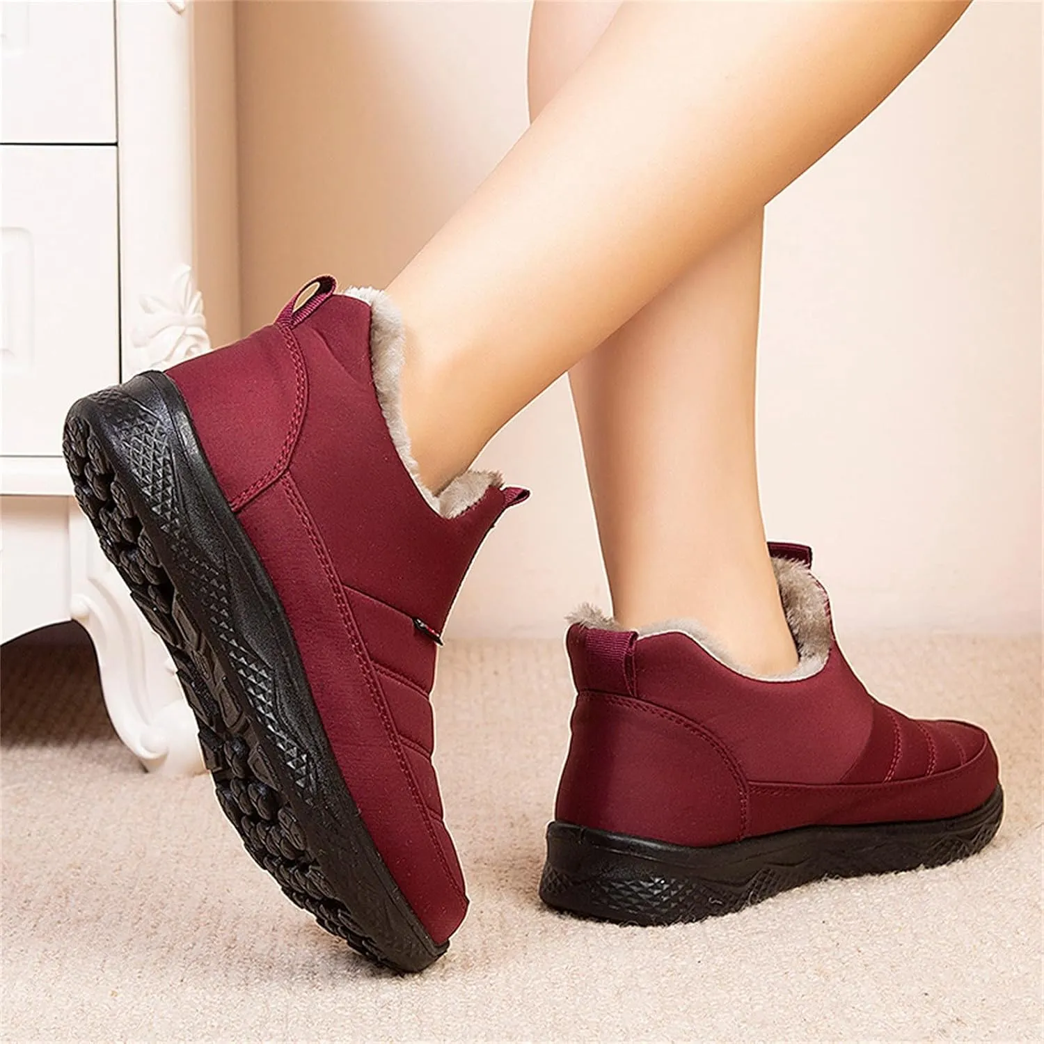 Winter Snow Boots for Women Zipper Orthopedic Snow Boots for Women Size 7 Waterproof Snow Boots Womens 11w Winter Women Boots Slip on Botas Invierno Para Mujer