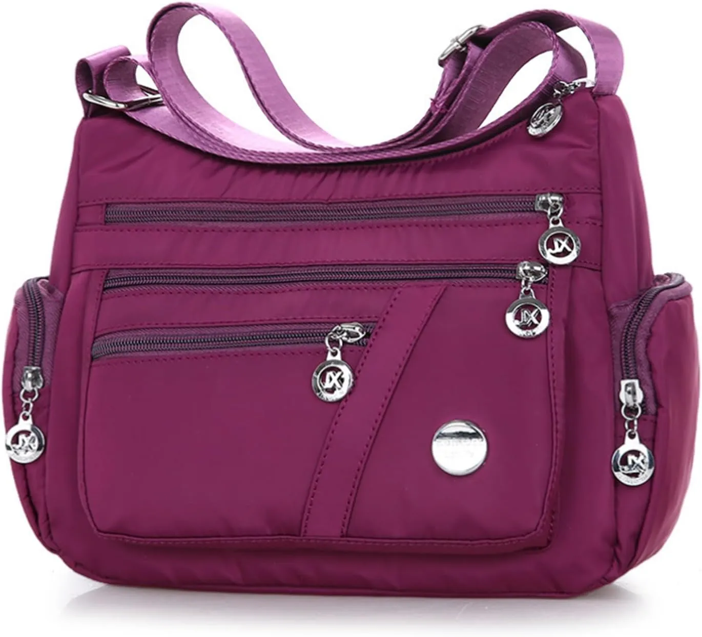 WITERY Nylon Crossboby Bags for Women - Waterproof Zipper Multi-Pocket Crossboby Purse Lightweight Shoulder Bag