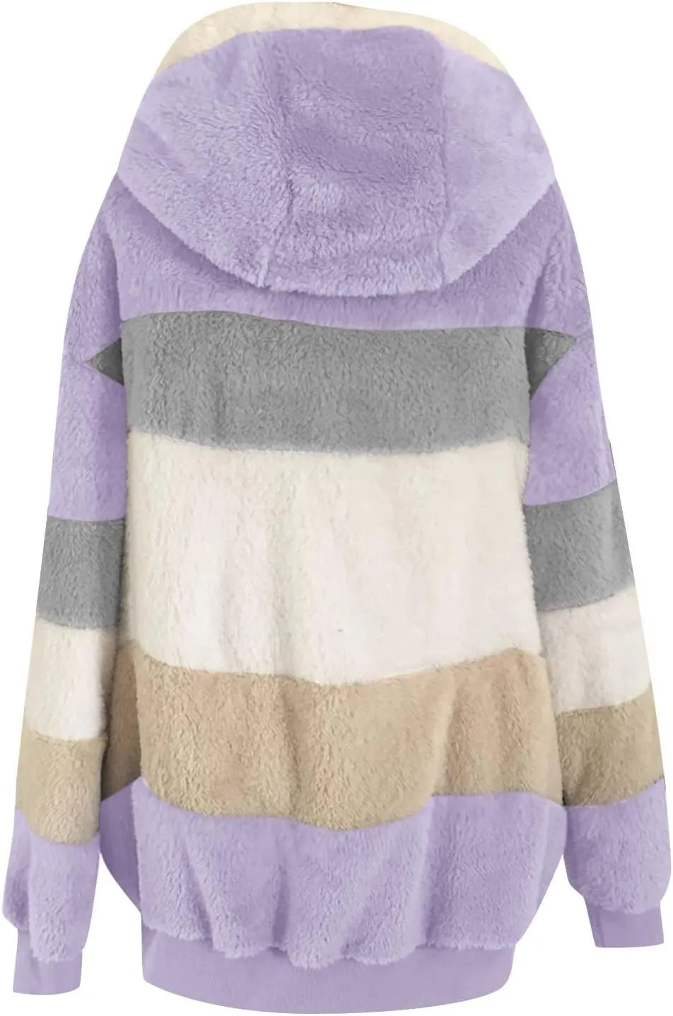 Women Faux Fur Zip Up Hoodies Sherpa Lined Winter Jackets Warm Plush Coat Oversized Fleece Warm Hoodie Outwear