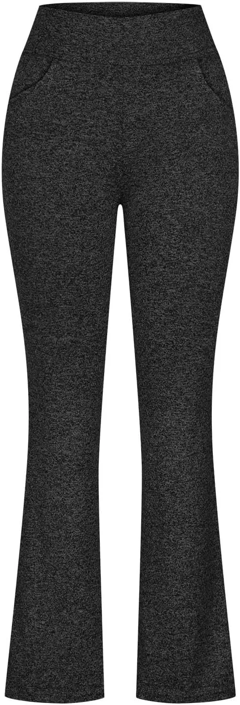 Women Flare Trousers Flared Leggings Bootcut Yoga Pants High Waist Workout Trouser Ladies Stretch Bootleg Trousers