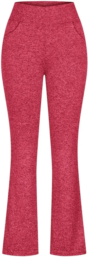 Women Flare Trousers Flared Leggings Bootcut Yoga Pants High Waist Workout Trouser Ladies Stretch Bootleg Trousers