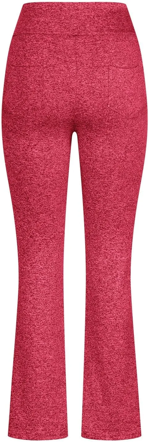Women Flare Trousers Flared Leggings Bootcut Yoga Pants High Waist Workout Trouser Ladies Stretch Bootleg Trousers