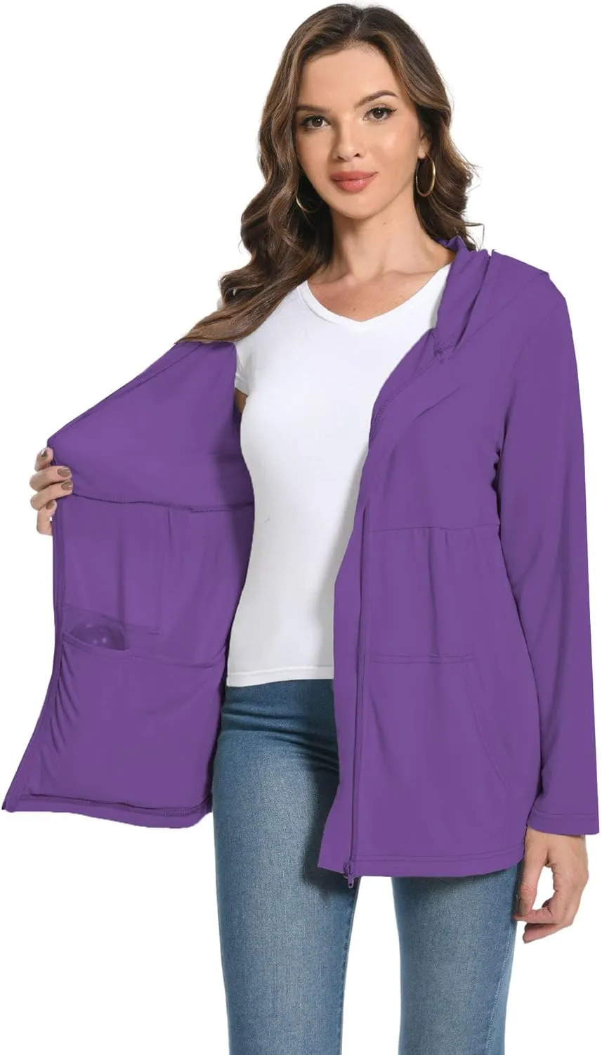 Women Post Mastectomy Shirts with Drain Pockets Nephrostomy Bag Breast Rotator Cuff Recovery Long Sleeve Zip Up Shirts