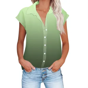 Women Summer Cotton Linen Tops Short Sleeve Button Down Shirts Trendy Dressy Blouse Tops Casual Chambray Clothes 2024
