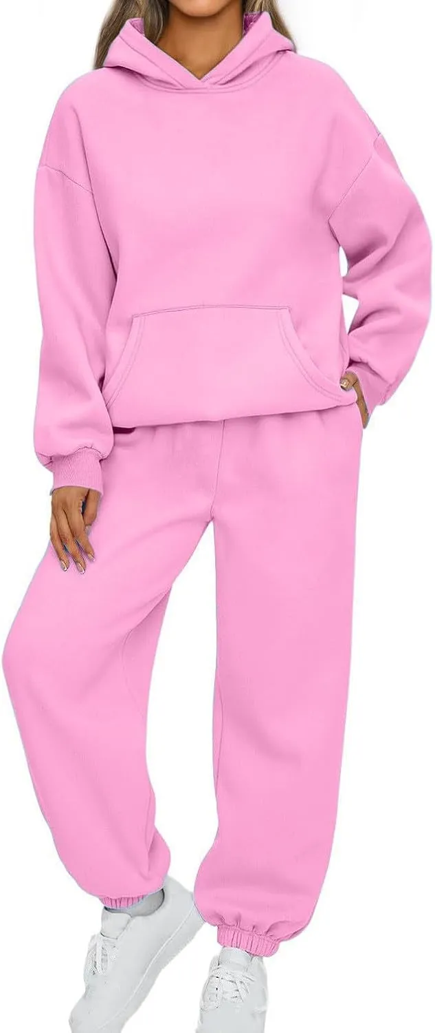 Womens 2 Piece Outfits Sweatsuits Oversized Hoodies Sweatshirt Jogger Sweatpant Tracksuit Sweat Lounge Matching Set