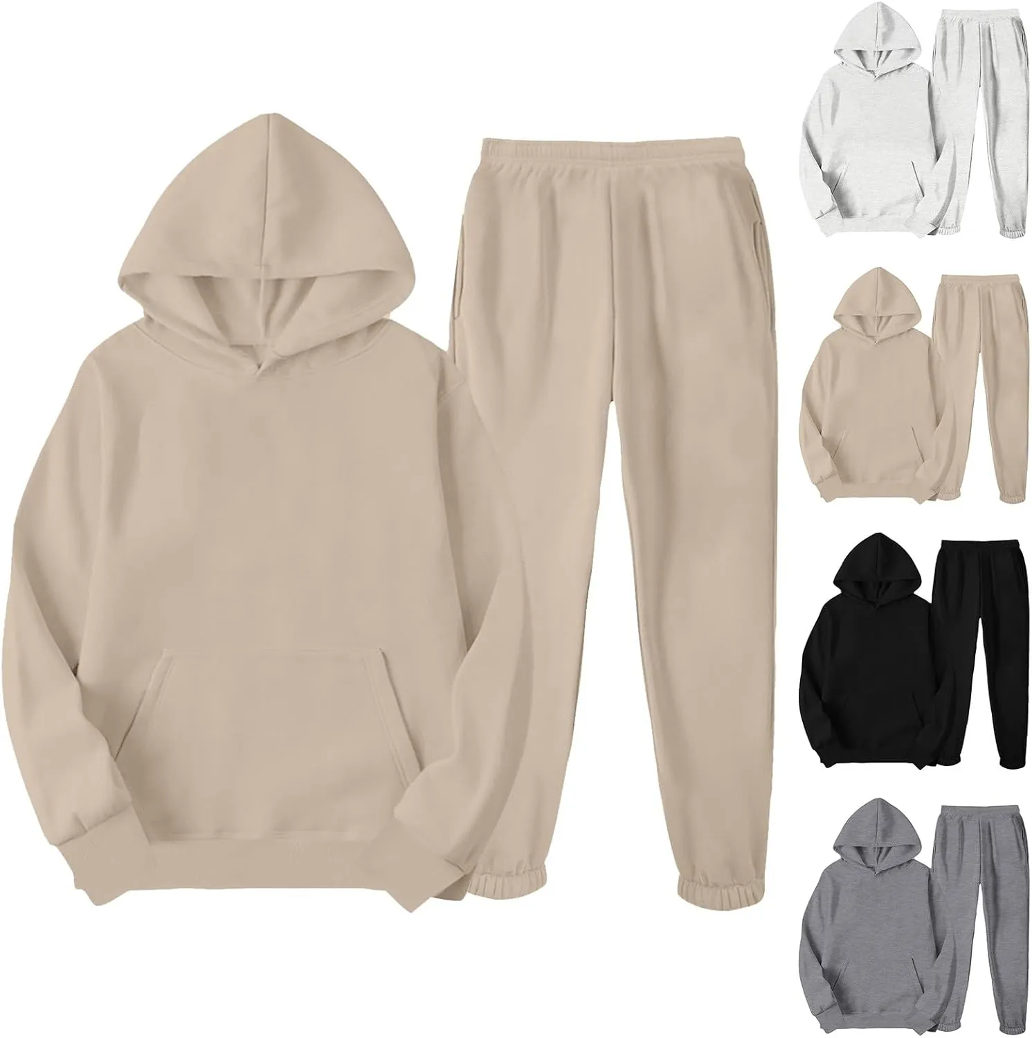 Womens 2 Piece Outfits Sweatsuits Oversized Hoodies Sweatshirt Jogger Sweatpant Tracksuit Sweat Lounge Matching Set
