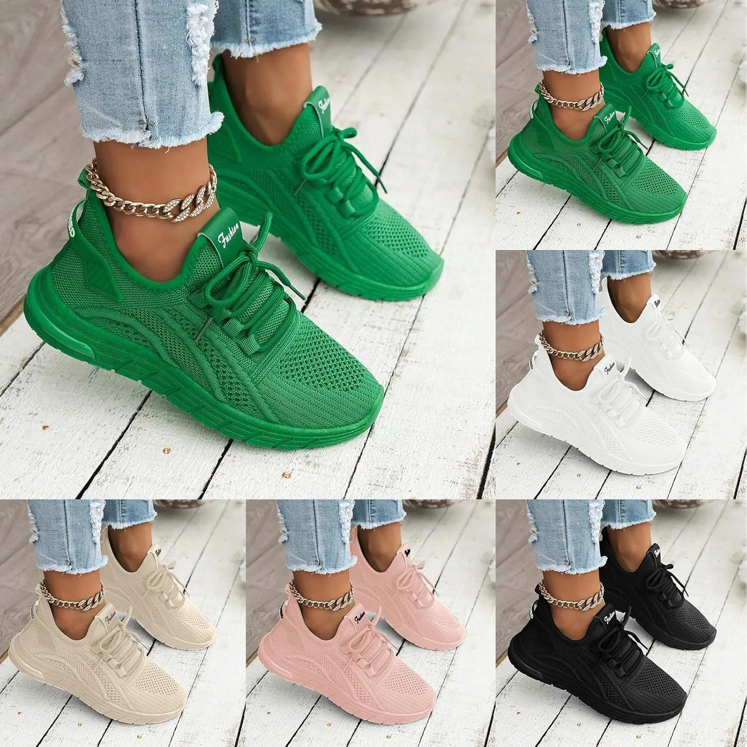 Womens Athletic Shoes Casual Lace Up Platform Sneakers for Women Breathable Walking Sneakers Fashion Running Shoes