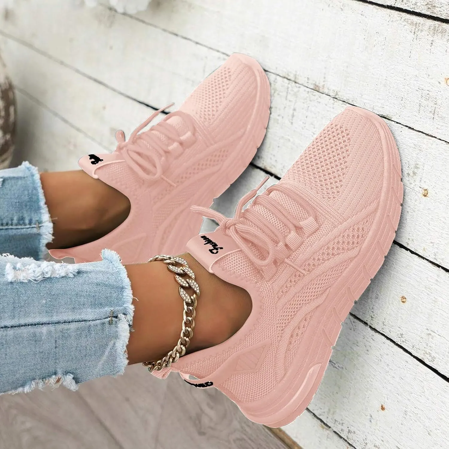 Womens Athletic Shoes Casual Lace Up Platform Sneakers for Women Breathable Walking Sneakers Fashion Running Shoes