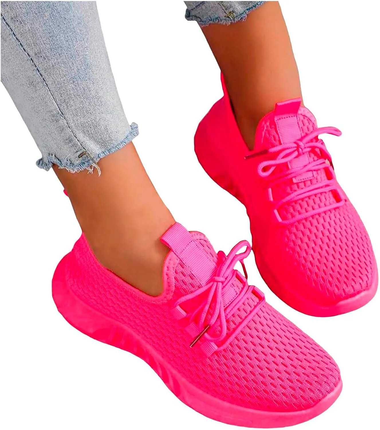 Womens Athletic Shoes Casual Lace Up Platform Sneakers for Women Breathable Walking Sneakers Fashion Running Shoes