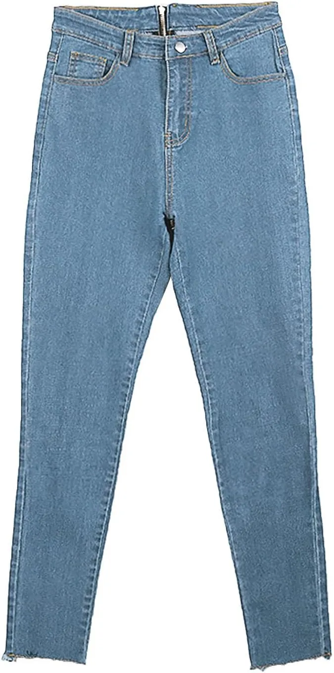 Womens Back Zipper Jeans Trendy Slim Fit Petite Sexy High Waisted Skinny Jeans Stretch Denim Pants with Pockets 2025