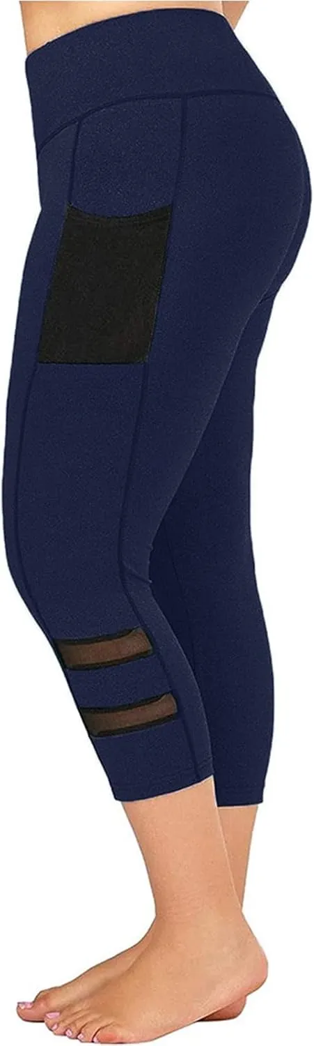 Women's Capri Leggings Anti Exposure Absorption Sweat Permeability High Elasticity Ultra Light Running Womens Yoga