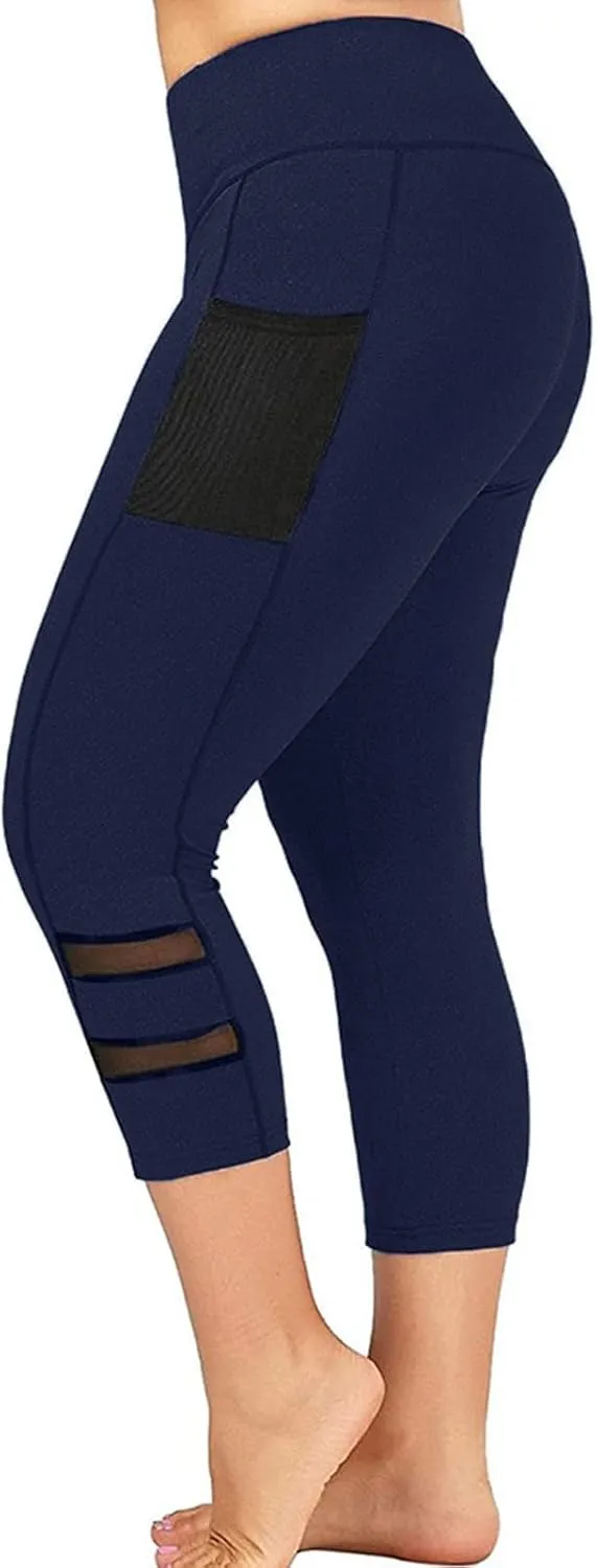 Women's Capri Leggings Anti Exposure Absorption Sweat Permeability High Elasticity Ultra Light Running Womens Yoga