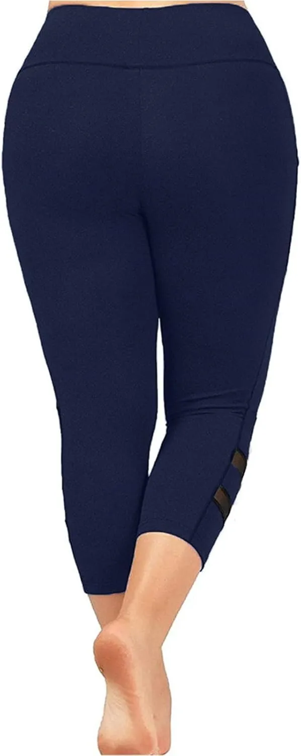 Women's Capri Leggings Anti Exposure Absorption Sweat Permeability High Elasticity Ultra Light Running Womens Yoga