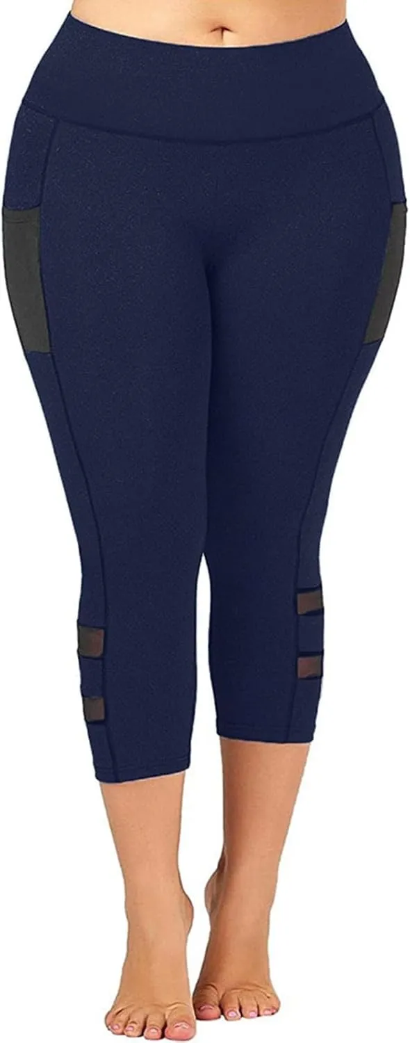Women's Capri Leggings Anti Exposure Absorption Sweat Permeability High Elasticity Ultra Light Running Womens Yoga