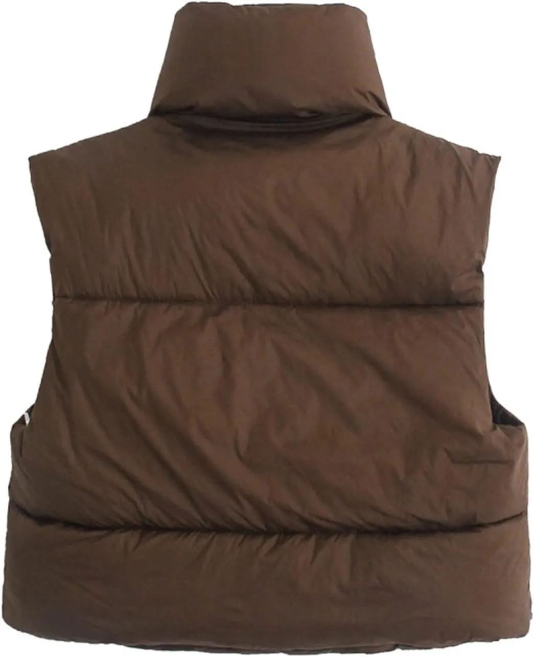 Women's Casual Lightweight Puffer Vest Zip Up Drawstring Cotton Jacket Cotton-Padded Loose Warm Winter Coat