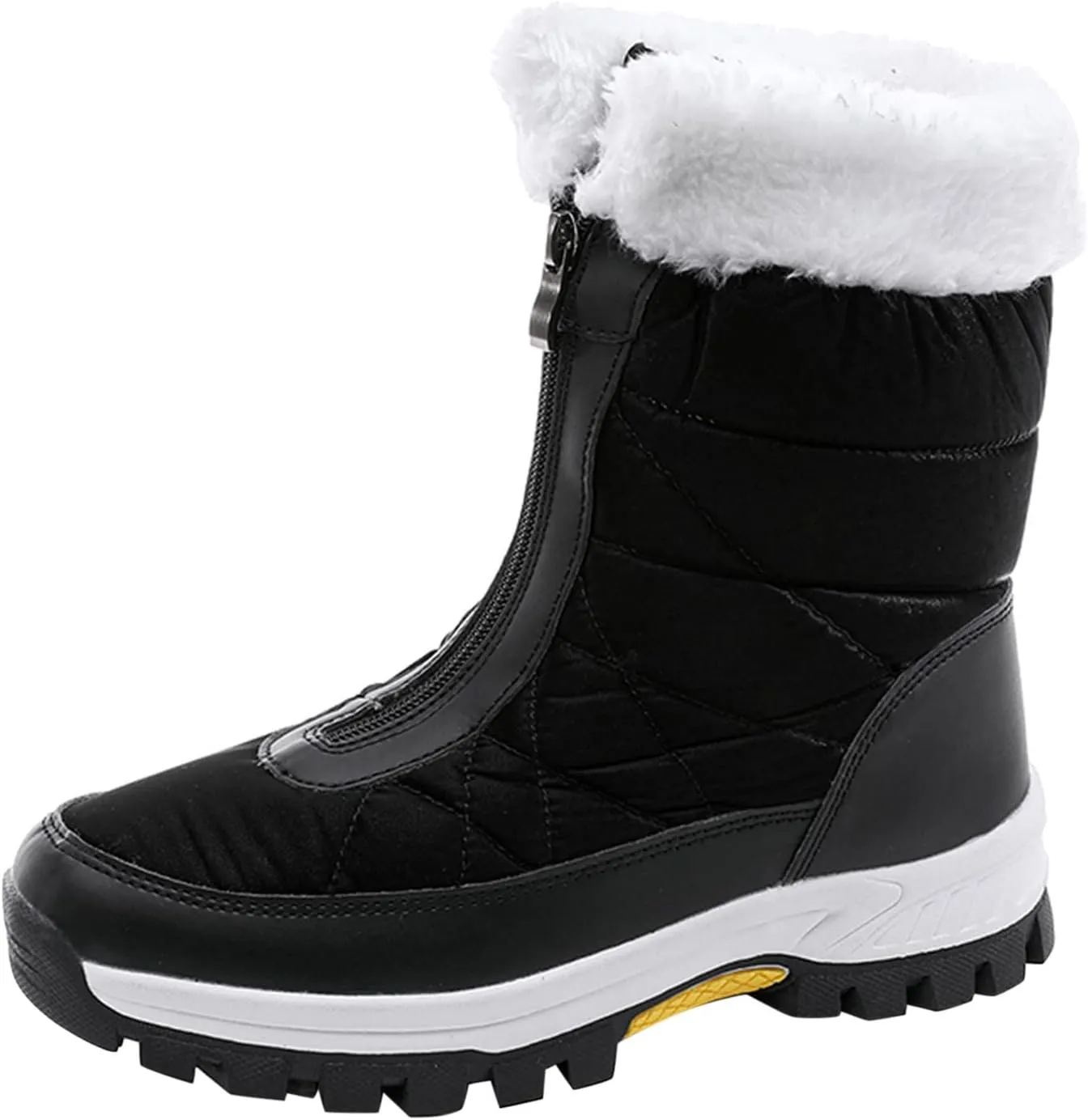 Women's Classic Faux Fur Slip on Winter Ankle Snow Boots Winter Boots for Women Waterproof Snow Non Slip Womens Wide Toe Snow Boots Women Winter Boots Size 10 1/2 Botas De Mujer Para El Frio