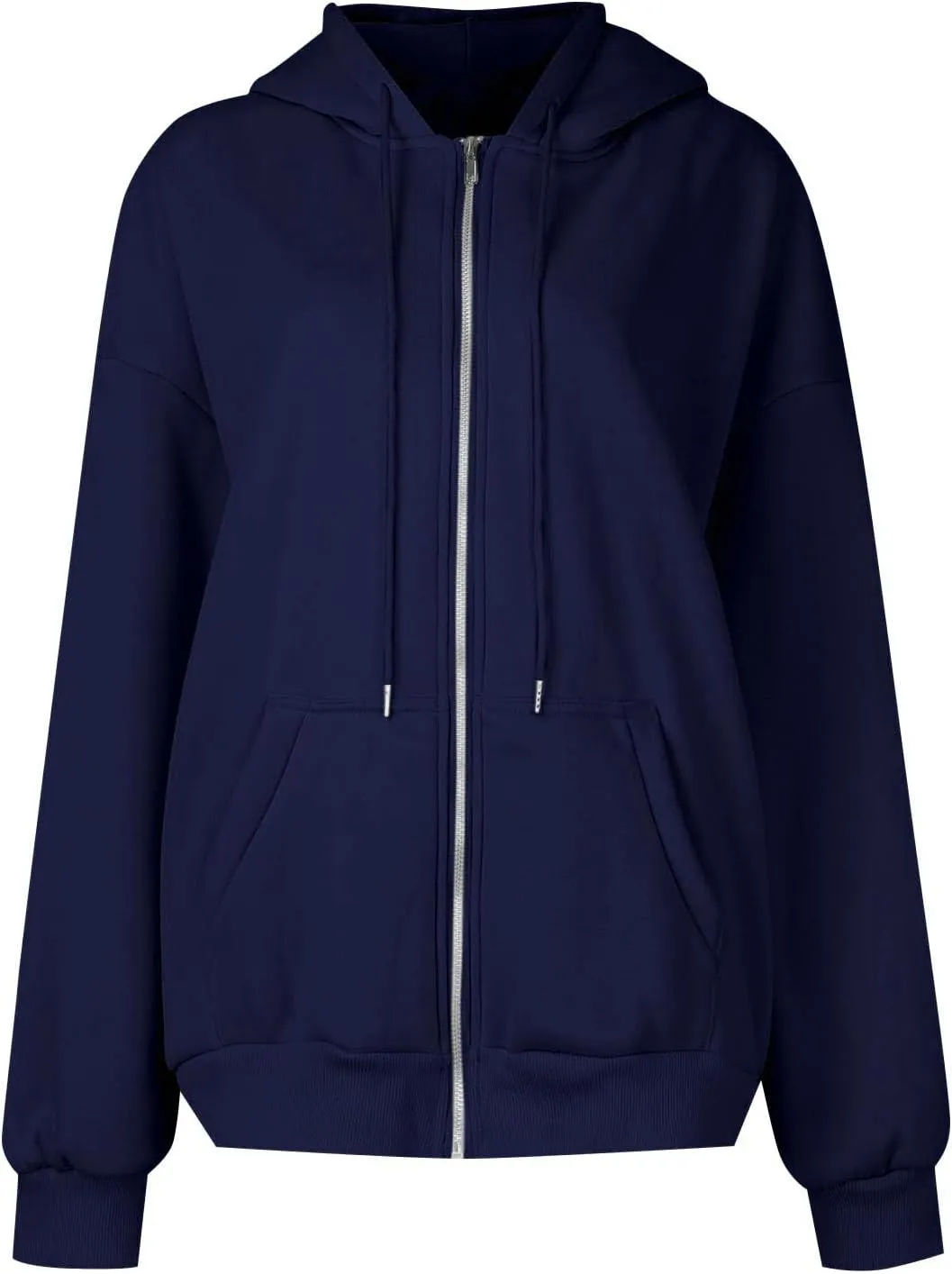 Women's Full Zip Up Hoodie Long Sleeve Hooded Sweatshirts Pockets Jacket Casual Coat Fall Outfits 2024 Trendy