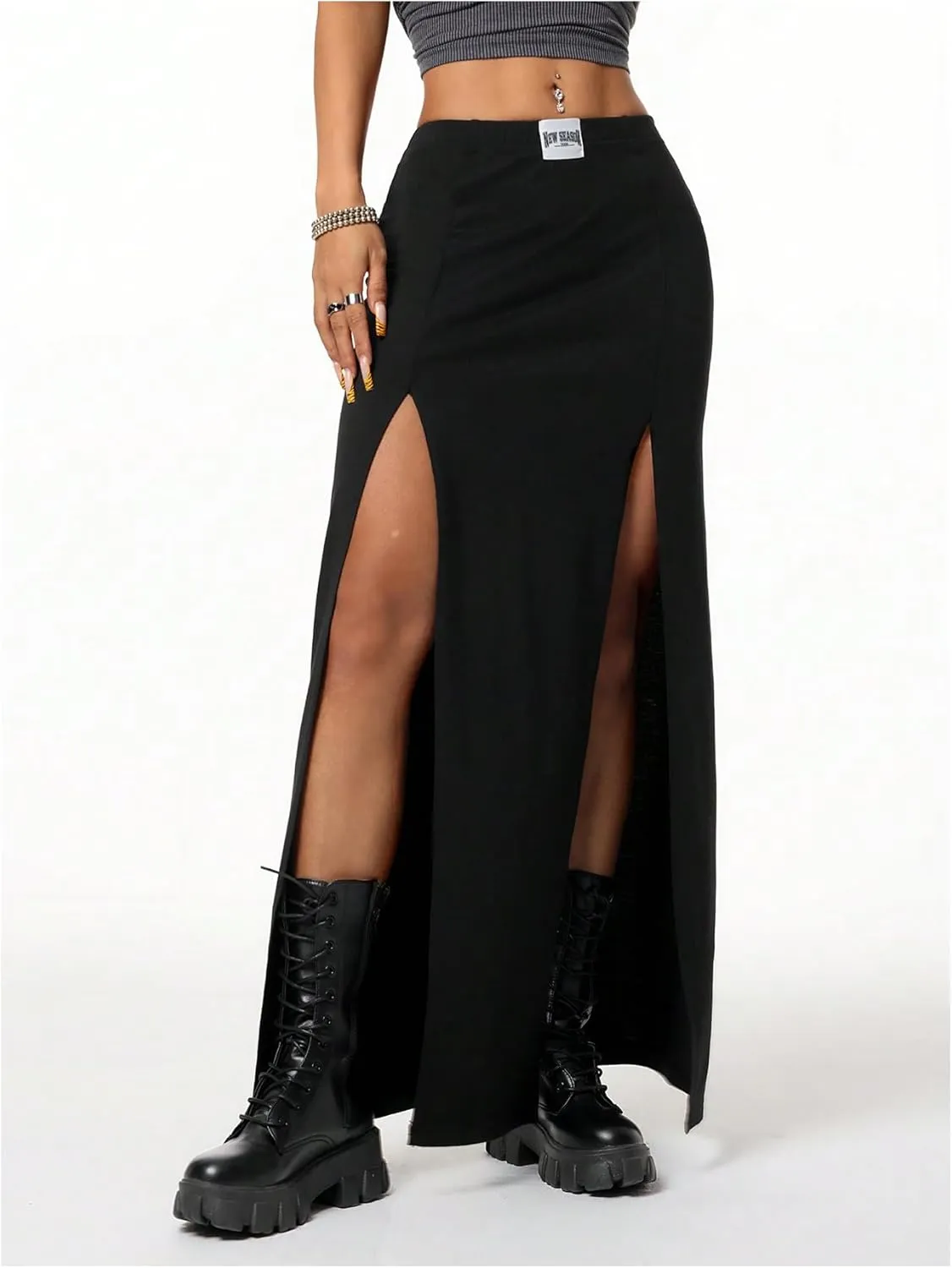 Women's High Slit Maxi Skirt Gothic Renaissance Skirt Flowy Summer Long Skirts