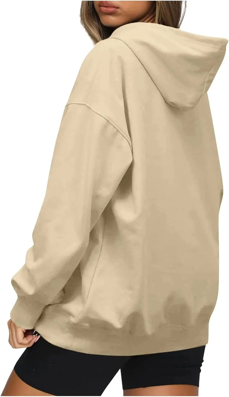 Women's Hoodie Sweatshirts Drawstring Casual Long Sleeve Hooded Pullover Sweatshirts with Pockets