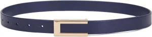 Womens Leather Belt Skinny Waist Belt for Dresses Jeans Pants with Gold Buckle