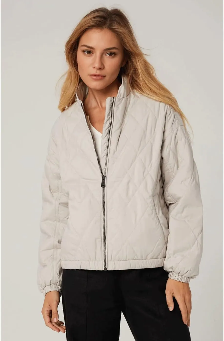 Women's Light Weight Short Down Jacket Long Sleeve Cropped Coat Water-Resistant Puffer Jacket Outwear