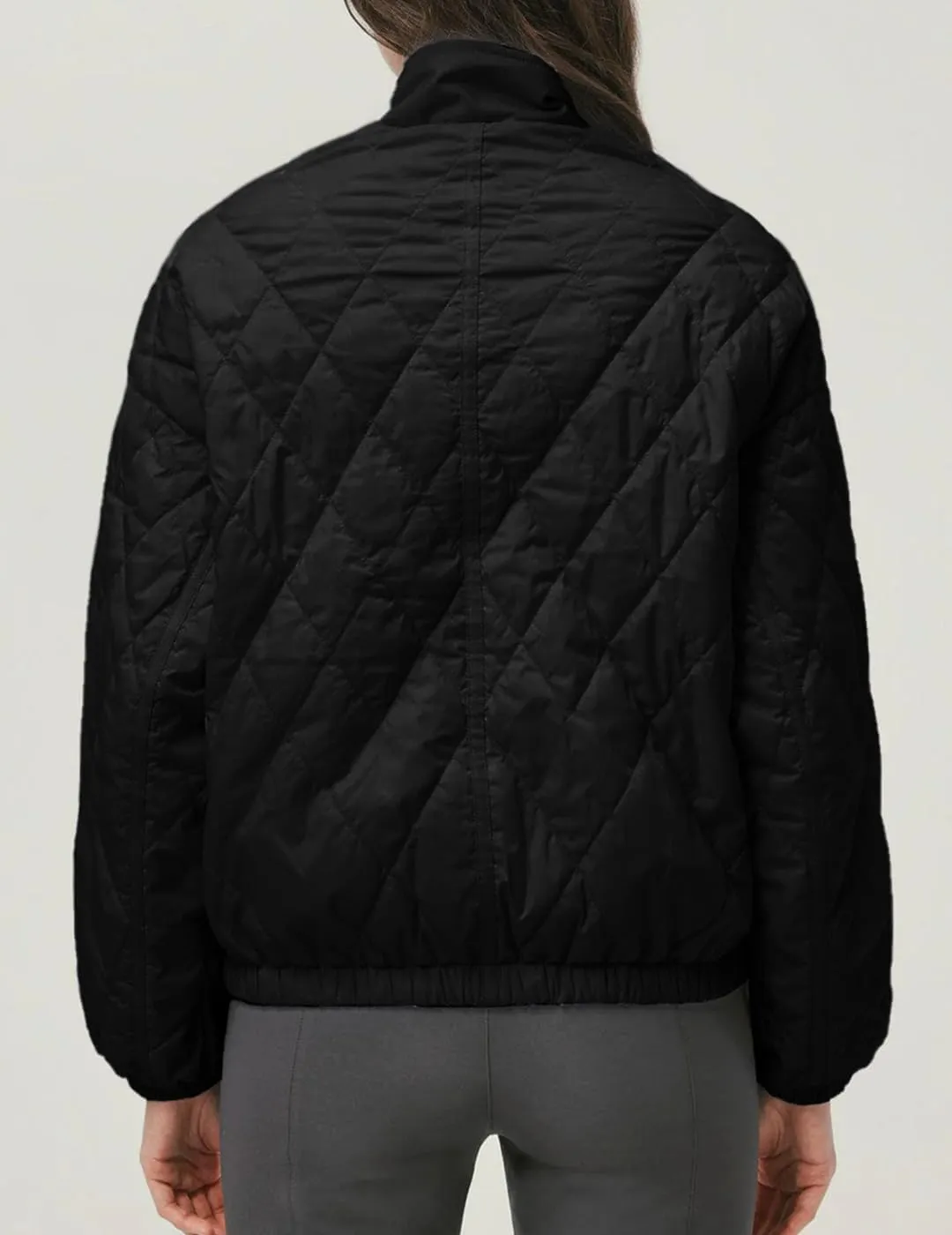 Women's Light Weight Short Down Jacket Long Sleeve Cropped Coat Water-Resistant Puffer Jacket Outwear