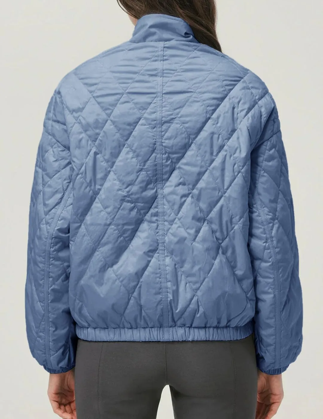 Women's Light Weight Short Down Jacket Long Sleeve Cropped Coat Water-Resistant Puffer Jacket Outwear