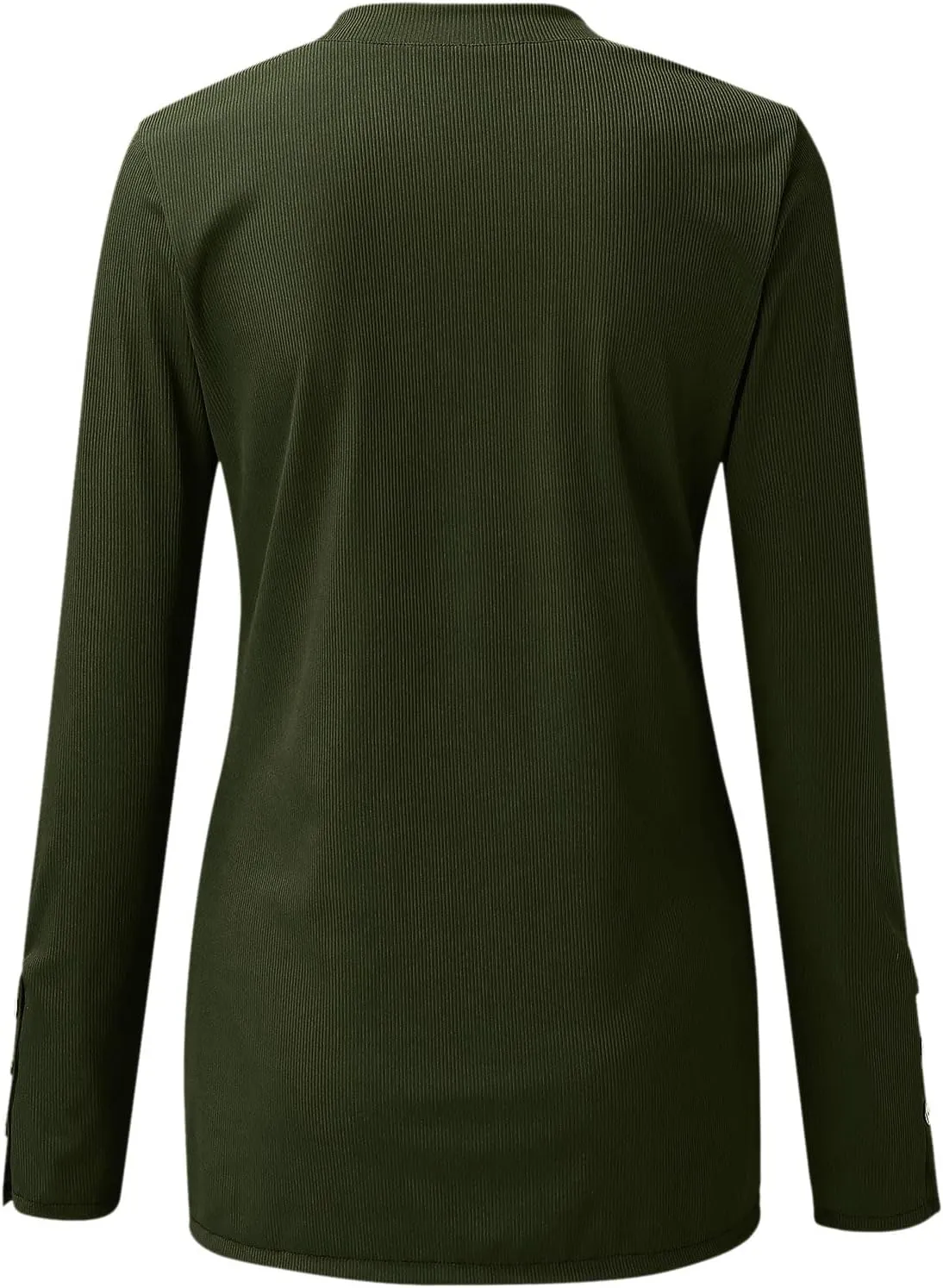 Womens Long Sleeve Henley Shirts 2024 Fall Fashion U Neck Basic Button Up Shirts Casual Comfy Slim Fit Pullover Tops