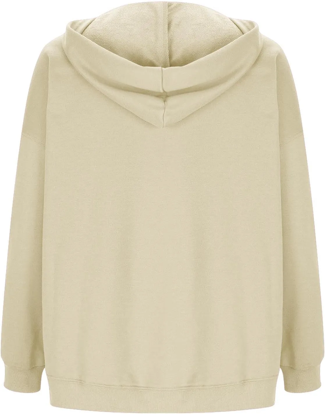 Womens Oversized Hoodies V Neck Sweatshirts Solid Long Sleeve Pullover Casual Fall Clothes 2024 Trendy Hooded Top