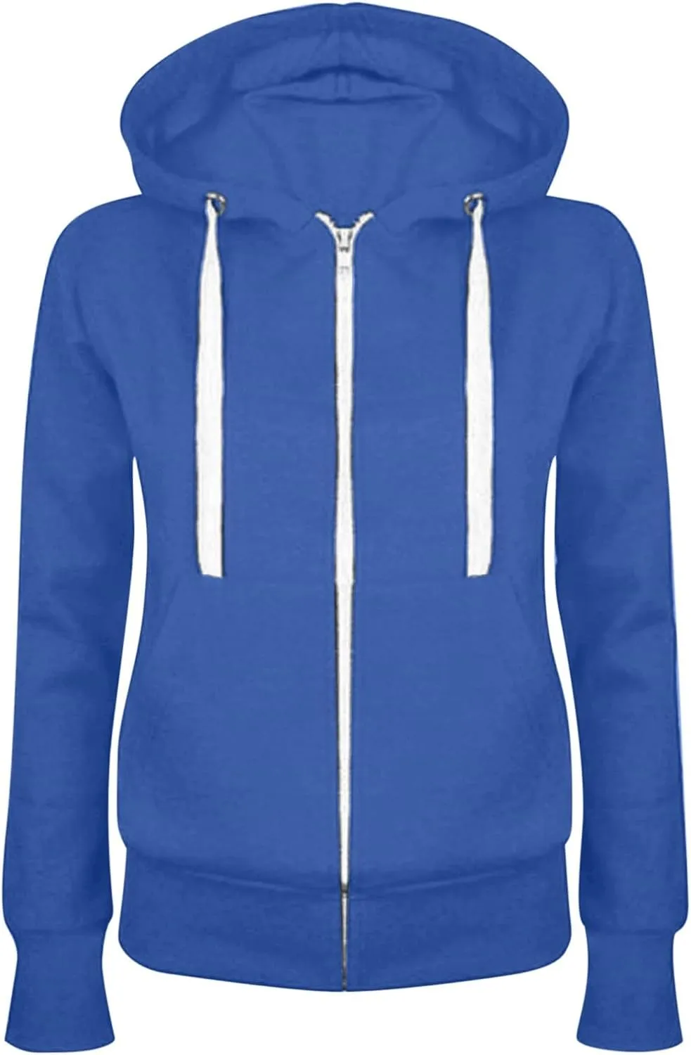 Women's Oversized Zip Up Hoodie Lightweight Thin Long Sleeve Hooded Sweatshirt with Pockets Solid Drawstring Coats