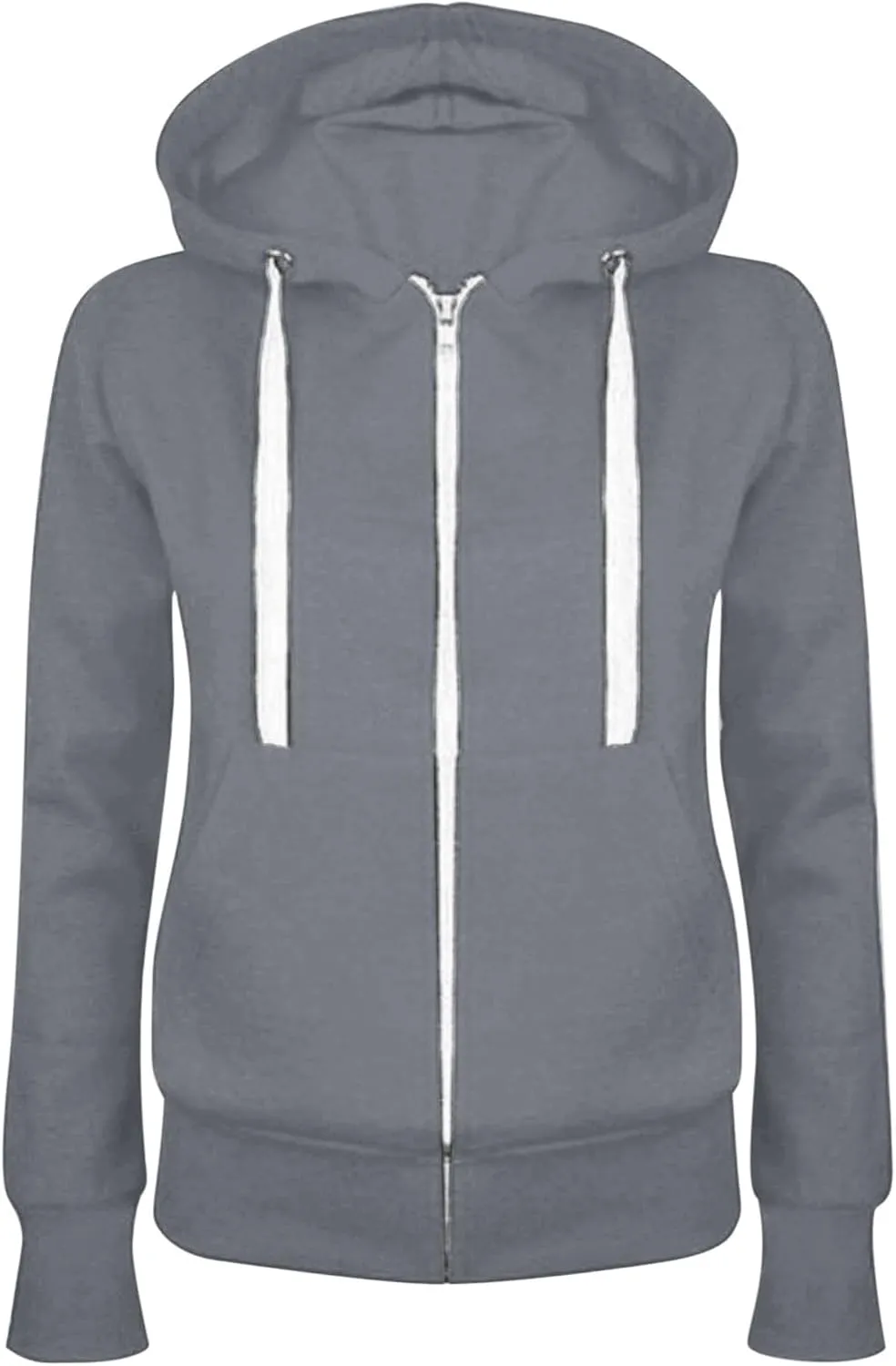 Women's Oversized Zip Up Hoodie Lightweight Thin Long Sleeve Hooded Sweatshirt with Pockets Solid Drawstring Coats
