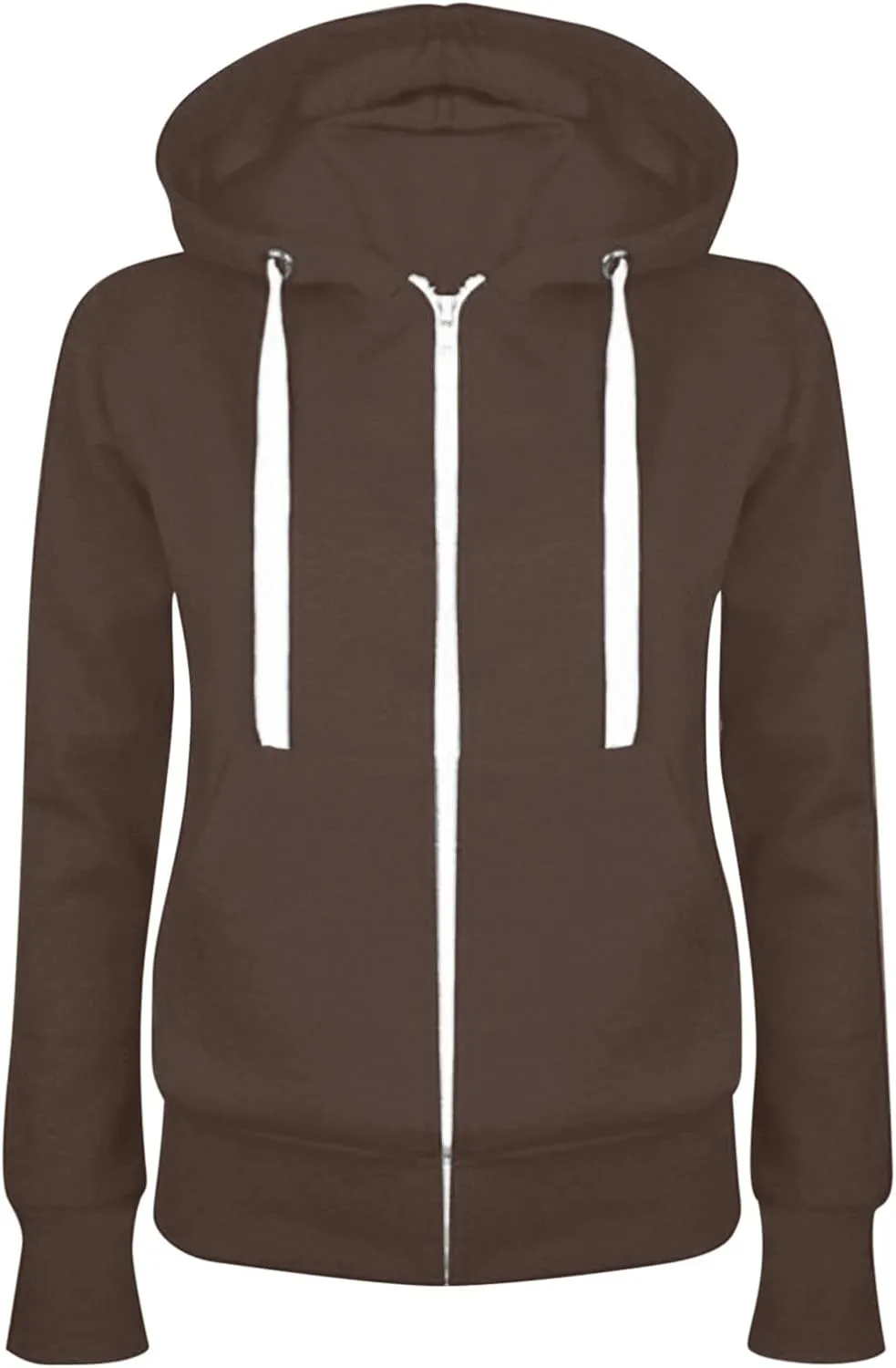 Women's Oversized Zip Up Hoodie Lightweight Thin Long Sleeve Hooded Sweatshirt with Pockets Solid Drawstring Coats