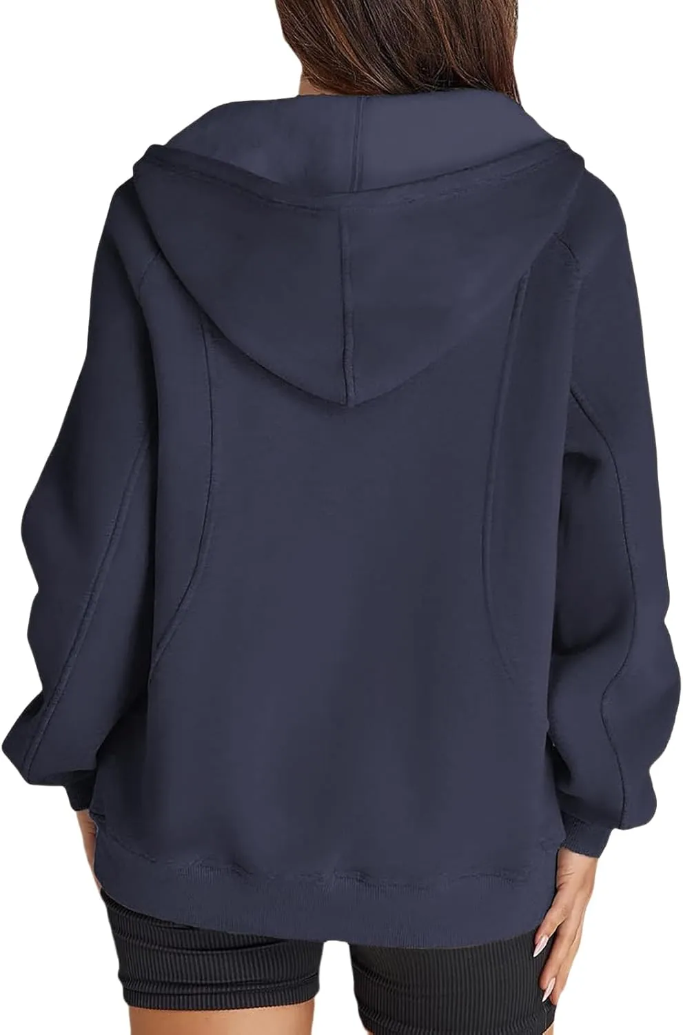 Womens Quarter Zip Sweatshirts Solid Oversized Hoodies Casual Comfy Long Sleeve Pullover Tops Fall Winter Outfits 2024