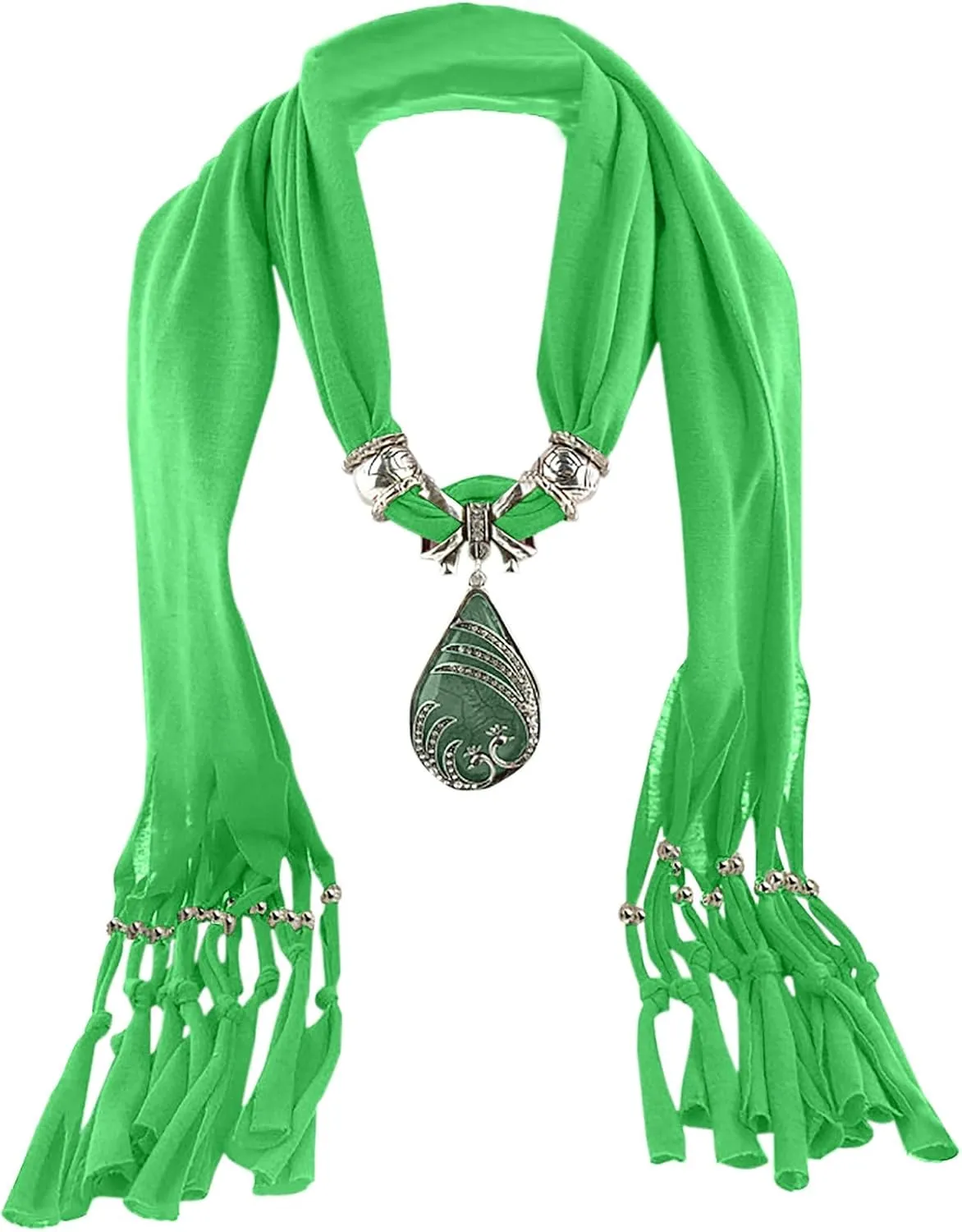 Womens Scarf Waterdrop Pendant Necklace Pendant Jewelry Polyester Shawl Scarves Ladies Soft Winter Infinity Scarves