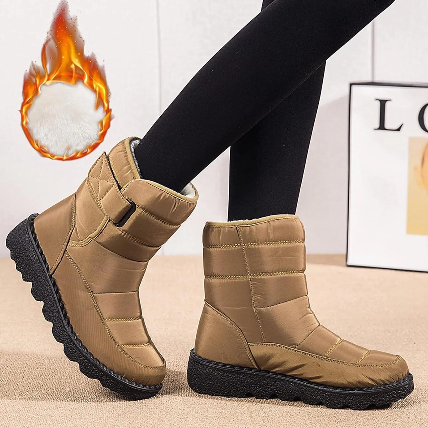 Women's Snow Boots Waterproof Winter Boots Womens Winter Boots Black Cute Boots Winter Fur Zapatos Para La Nieve De Mujer Antideslizantes Waterproof Womens Boots Winter