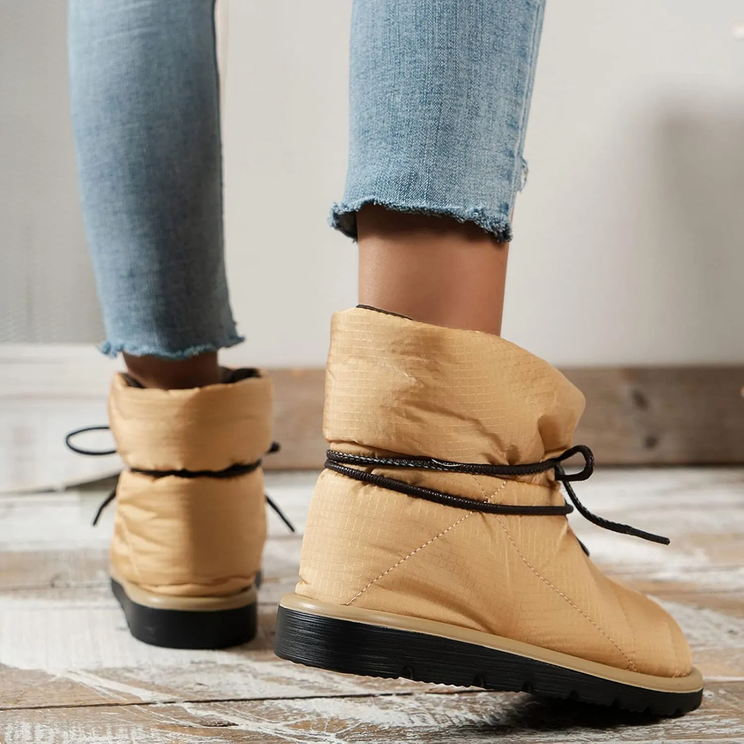 Women's Snowboard Boots Tall Winter Boots for Women Waterproof Snow Boots Red Fur Boots Womens Slip on Winter Boots Size 11 Sales Clearance