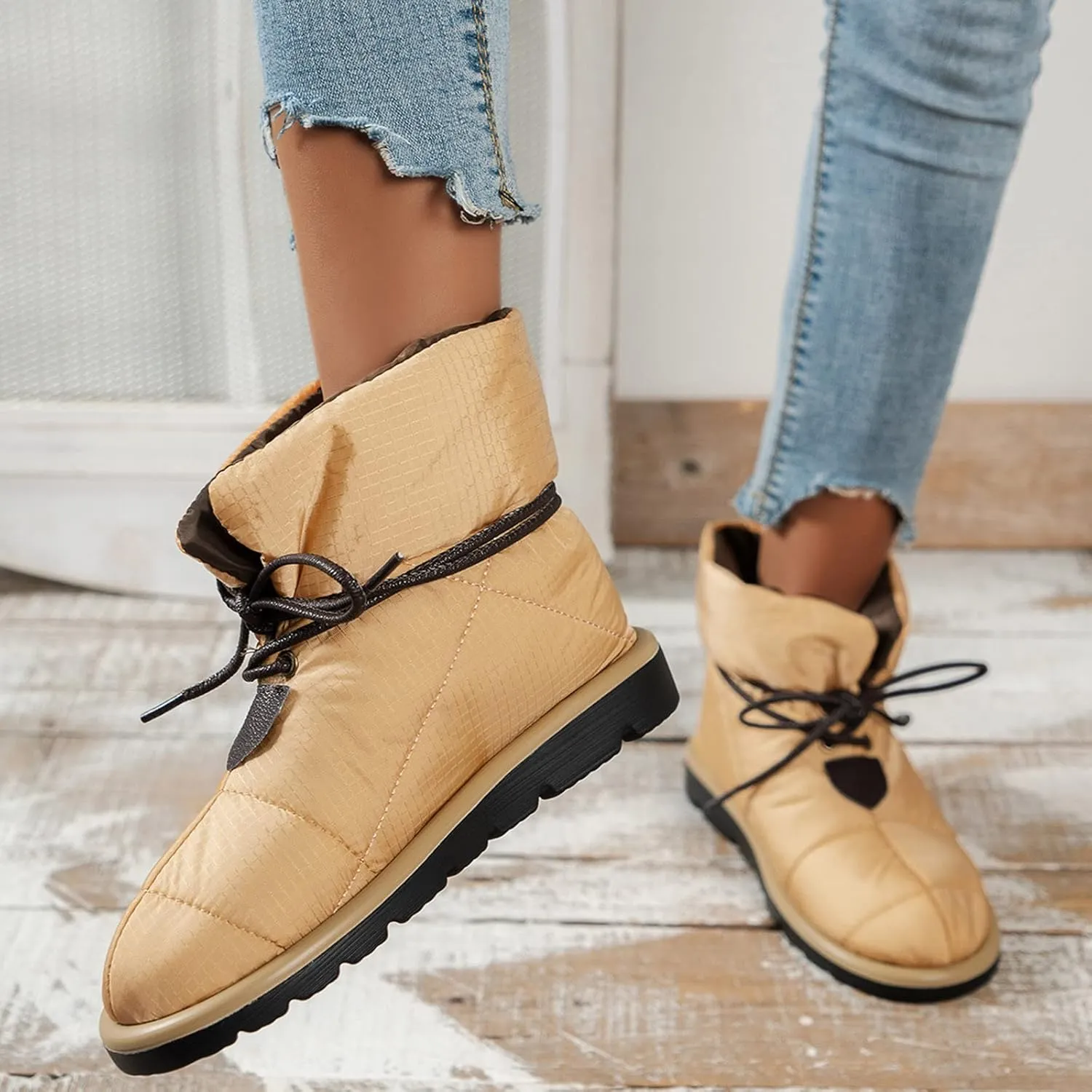 Women's Snowboard Boots Tall Winter Boots for Women Waterproof Snow Boots Red Fur Boots Womens Slip on Winter Boots Size 11 Sales Clearance