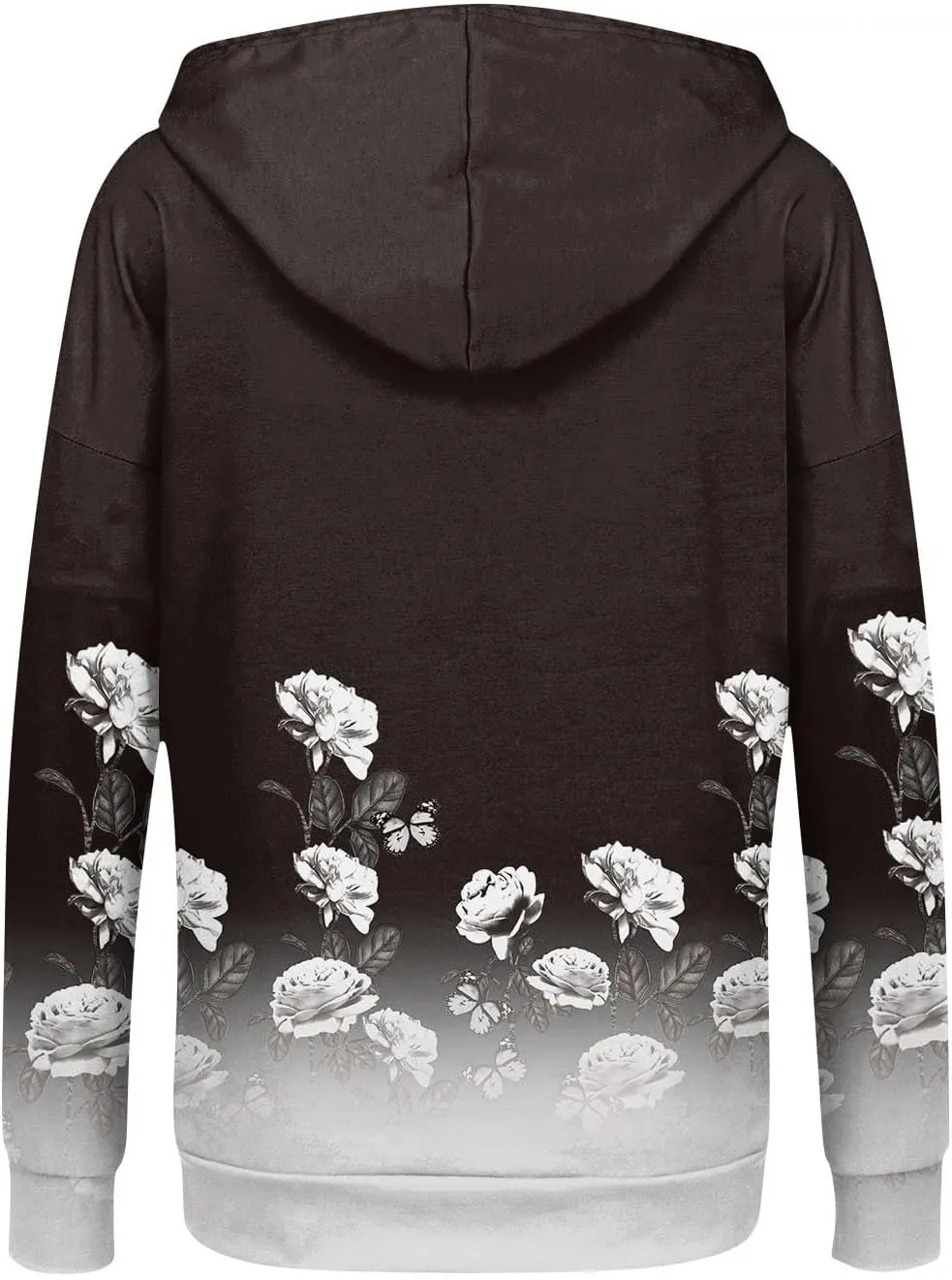 Women's Trendy Floral Printing Jacket Zip Up Long Sleeve Hoodies Streetwear Fashion Coat With Pockets