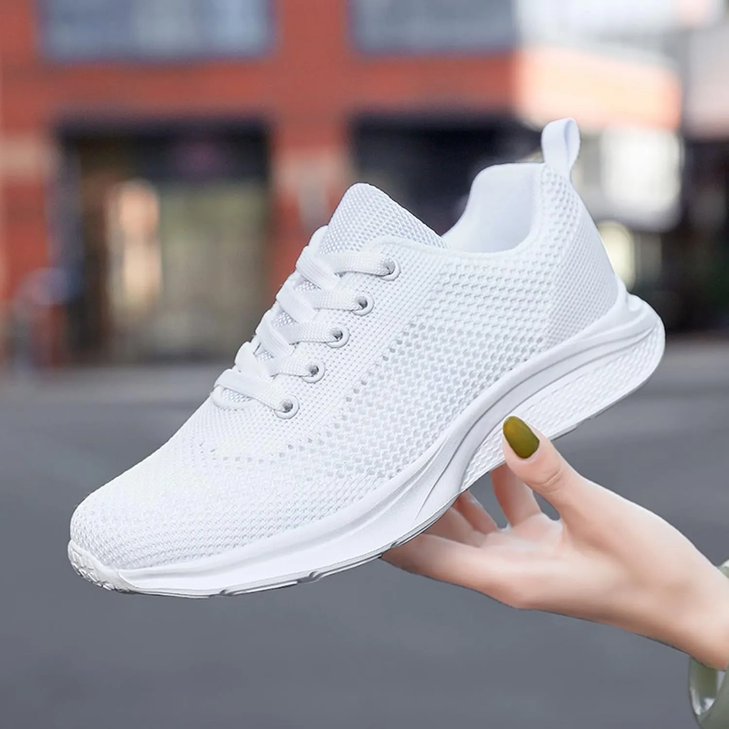 Women's Walking Shoes Lace Up Mesh Lightweight Tennis Fashion Sneakers Sports Workout Gym Shoes for Running Jogging Bowling