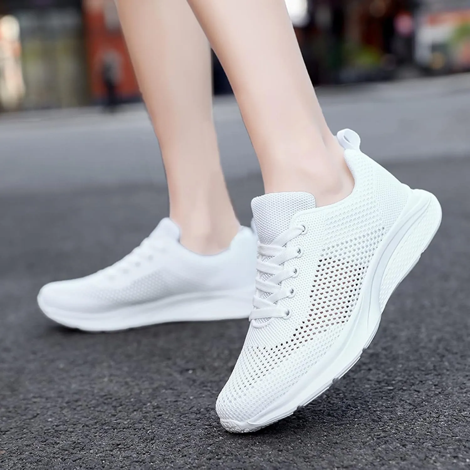 Women's Walking Shoes Lace Up Mesh Lightweight Tennis Fashion Sneakers Sports Workout Gym Shoes for Running Jogging Bowling